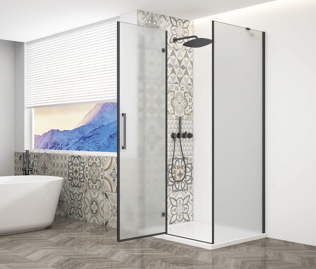TRINITY BLACK kabina prysznicowa prostokątna 1100x900mm, szkło matowe lewe