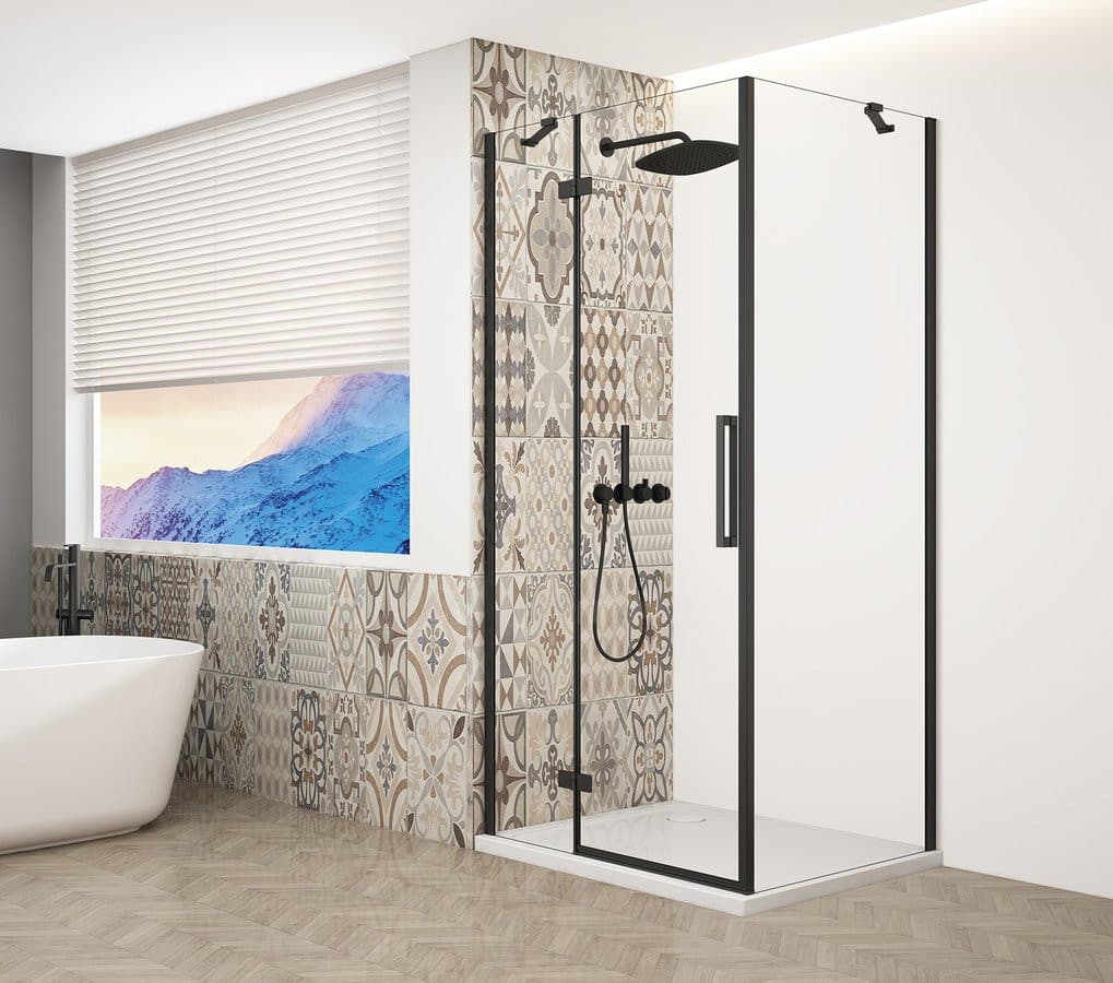 TRINITY BLACK kabina prysznicowa 800x900mm, szkło czyste lewy