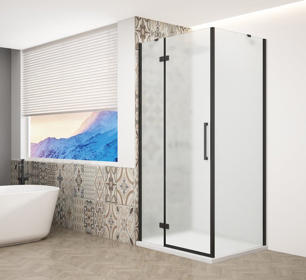 TRINITY BLACK kabina prysznicowa 800x900mm, matowe szkło, lewe