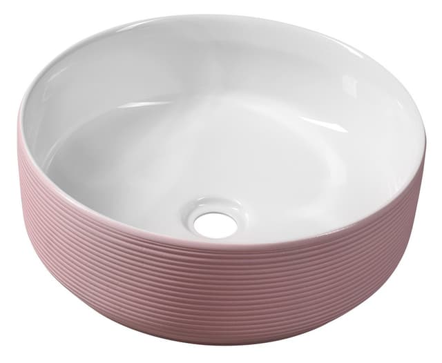 ARDEA ceramiczna umywalka nablatowa, okrągła 41 cm, różowa