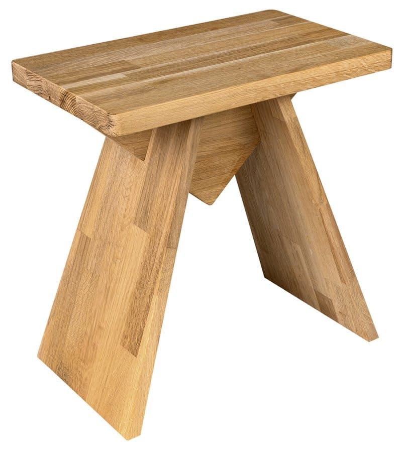 ASTYLE taboret 40x41cm, kanciasty z litego drewna dębowego