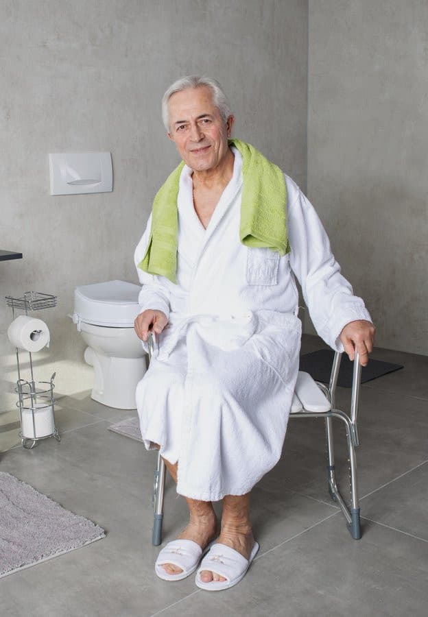 HANDICAP taboret łazienkowy z regulacją wysokości, chrom/biały