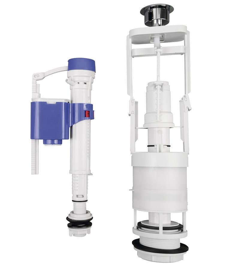 DUAL Mechanizm spłukujący z podwójnym przyciskiem, 1/2,chrom,