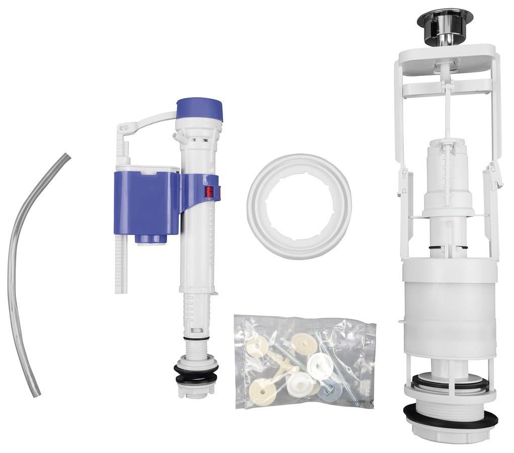 DUAL Mechanizm spłukujący z podwójnym przyciskiem, 1/2,chrom,