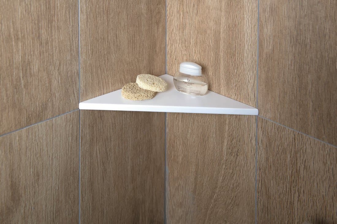 ABELINE półka narożna Rockstone 250x250mm, biały matowy