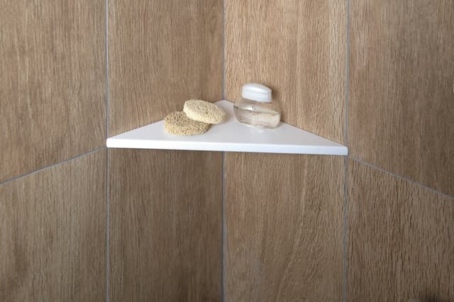 ABELINE półka narożna Rockstone 250x250mm, biały matowy