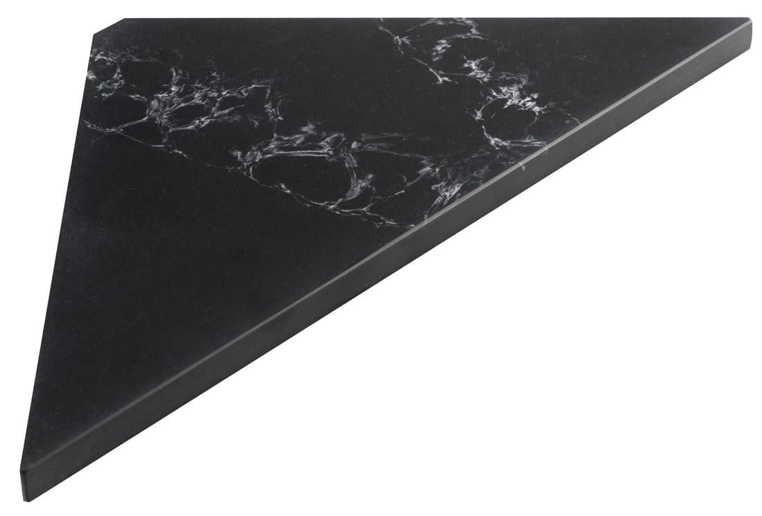 ABELINE narożna półka Solid Surface 250x250mm, czarna Rockstone