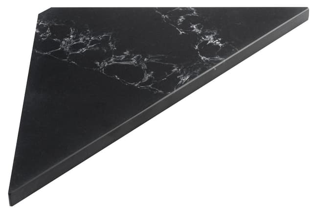 ABELINE narożna półka Solid Surface 250x250mm, czarna Rockstone