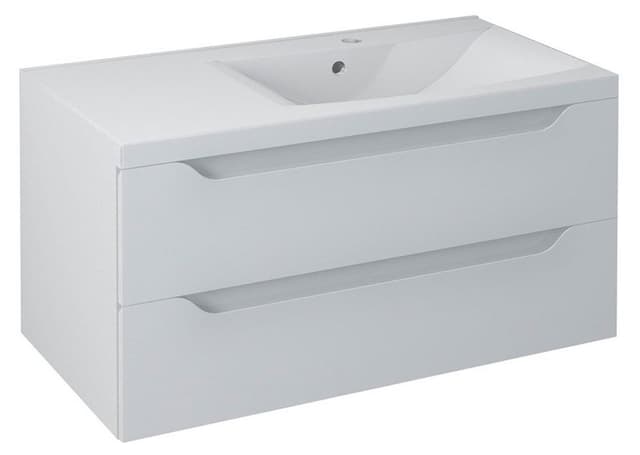 WAVE szafka umywalkowa 90x45x48cm, prawa, biała MDF