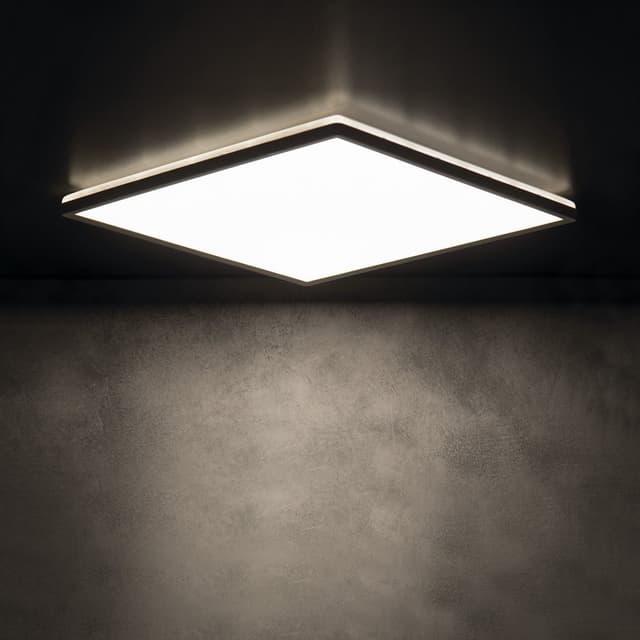 AZPO lampa sufitowa LED 300x300mm, 17,5W, IP54, czarny mat