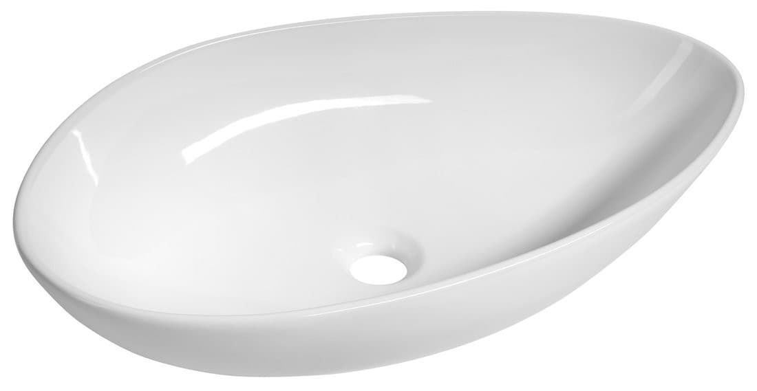 OVALI umywalka ceramiczna 61x34cm, biały