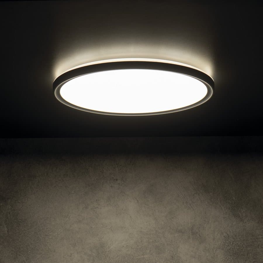 AZPO lampa sufitowa LED, średnica 420mm, 22W, IP54, czarny mat