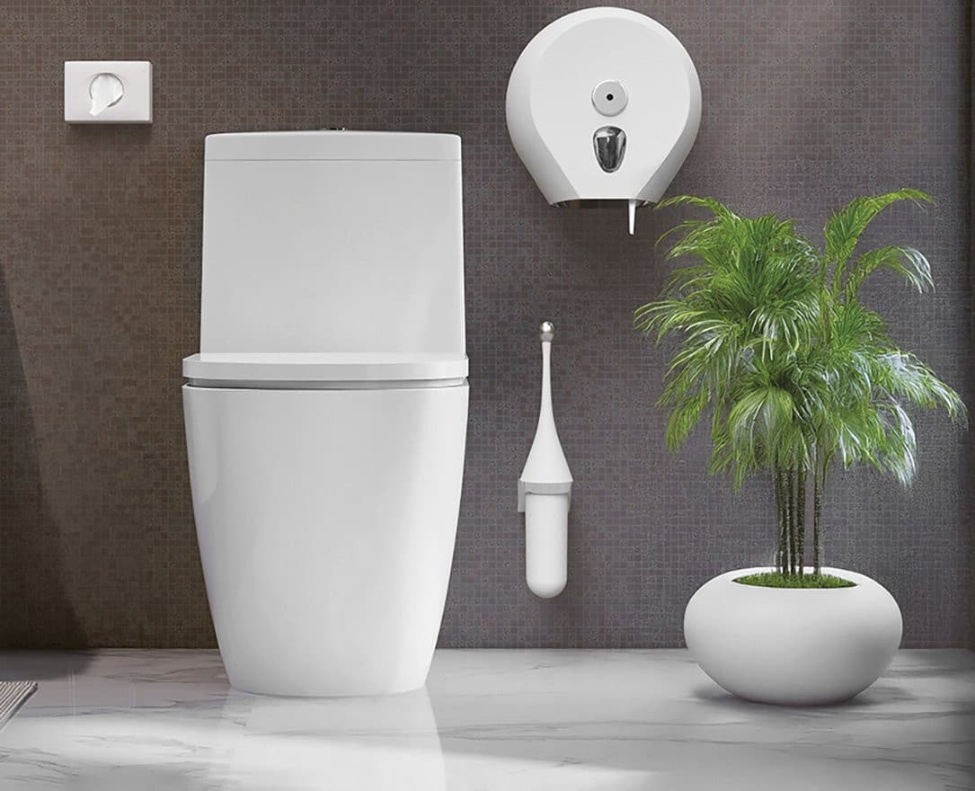ECOLORED wisząca szczotka do WC, ABS, biały