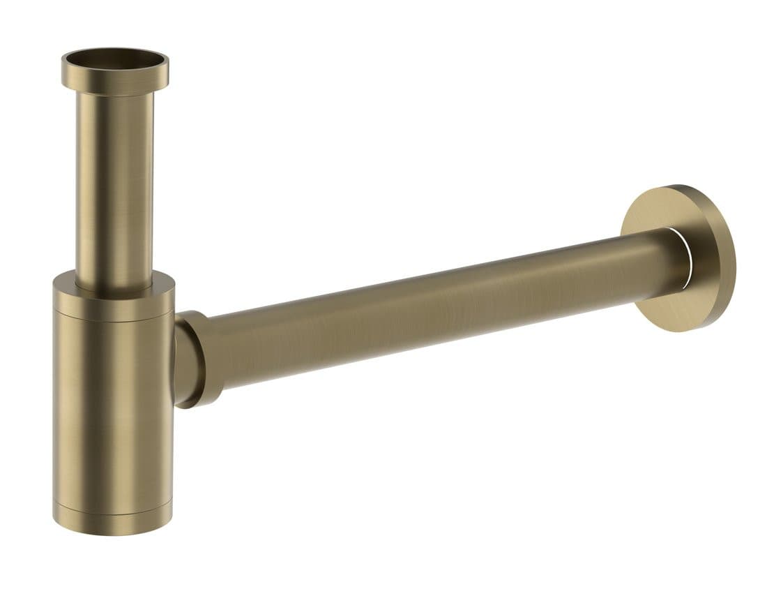 Syfon umywalkowy 5/4&quot;, odpływ 32mm, okrągły, złoto mat