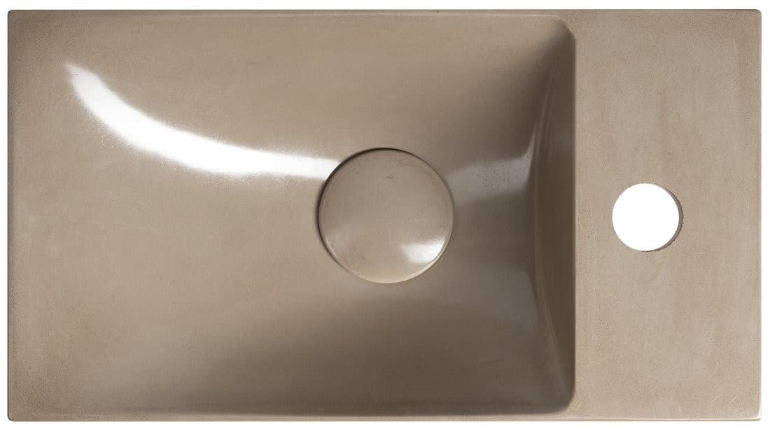 AGOS umywalka betonowa, 40x22cm, lewa/prawa, piaskowy połysk