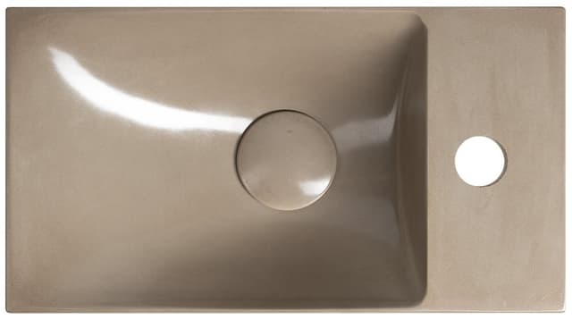 AGOS umywalka betonowa, 40x22cm, lewa/prawa, piaskowy połysk