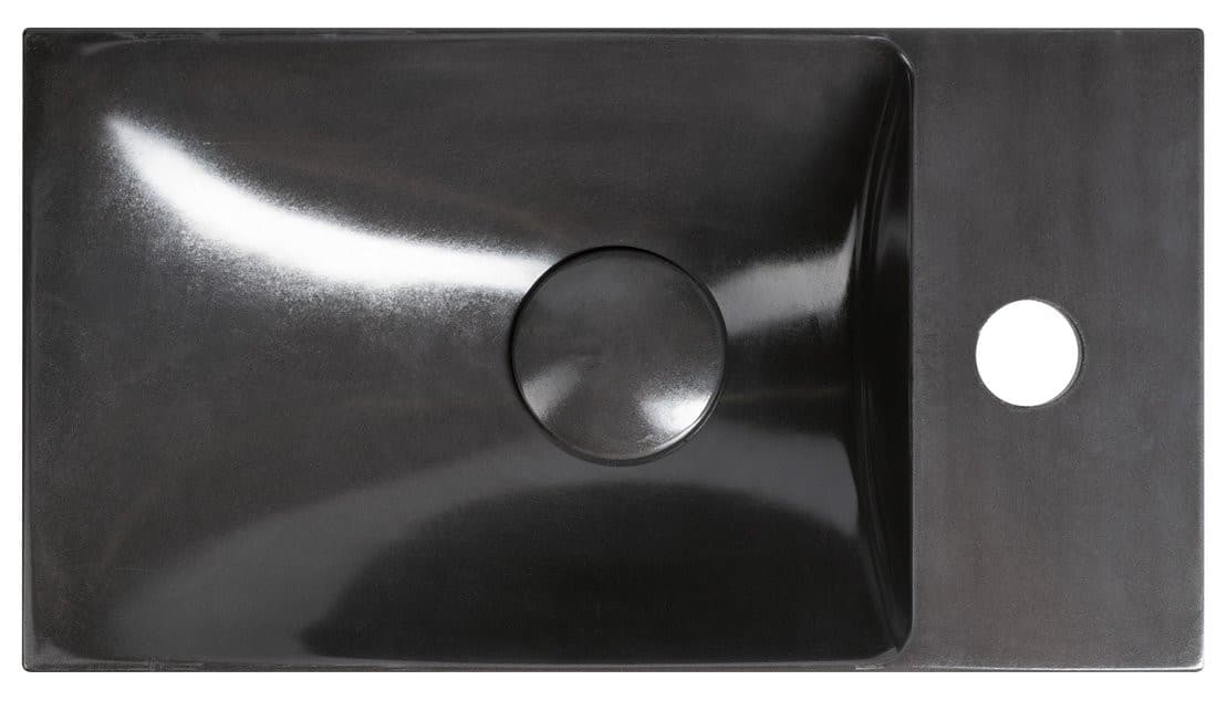 AGOS umywalka betonowa, 40x22cm, lewa/prawa, antracyt połysk