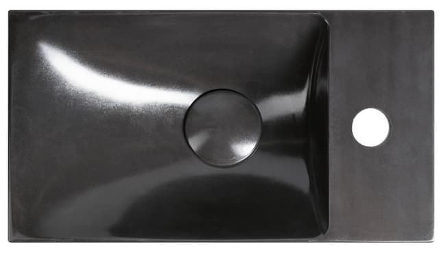 AGOS umywalka betonowa, 40x22cm, lewa/prawa, antracyt połysk