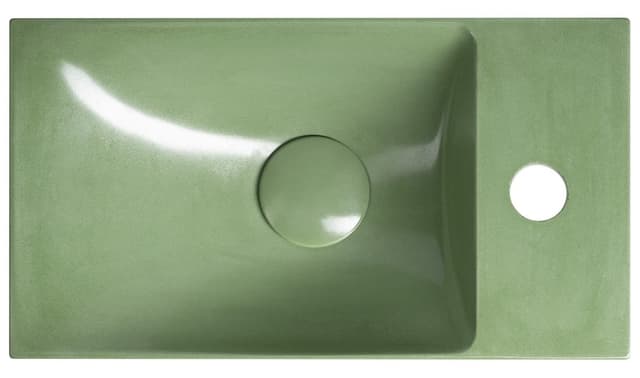 AGOS umywalka betonowa, 40x22cm, lewa/prawa, zielony połysk