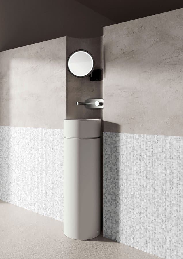 OKE umywalka ceramiczna nablatowa, średnica 30cm, biały