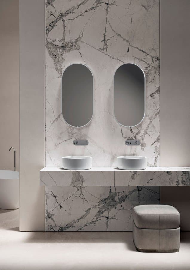 OKE umywalka ceramiczna nablatowa, średnica 30cm, biały