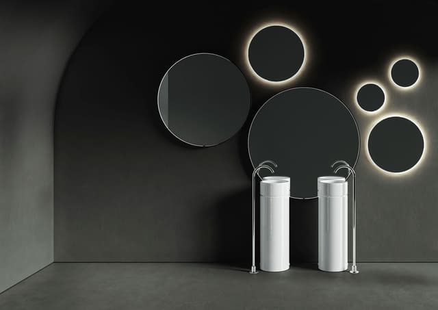 OKE umywalka ceramiczna nablatowa, średnica 30cm, verde mat