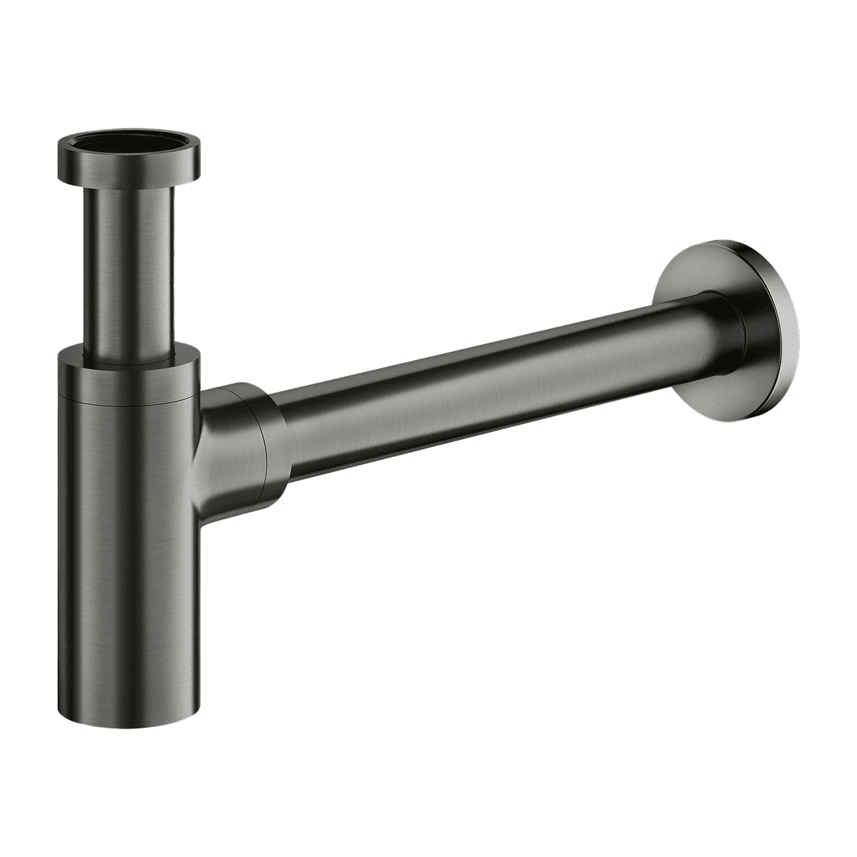 syfon umywalkowy ozdobny, grafit szczotkowany