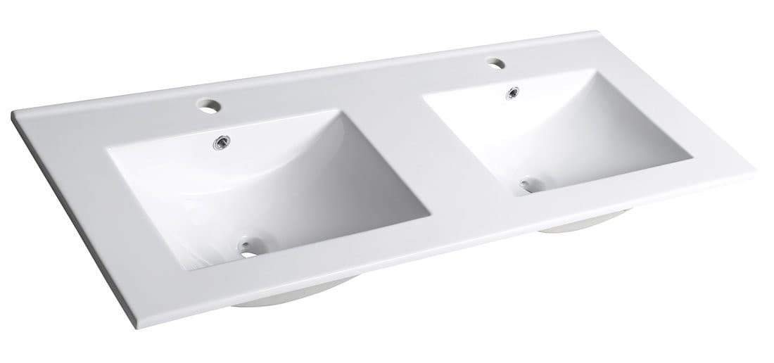 SLIM podwójna umywalka meblowa 120x46cm, biały