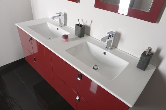 SLIM podwójna umywalka meblowa 120x46cm, biały