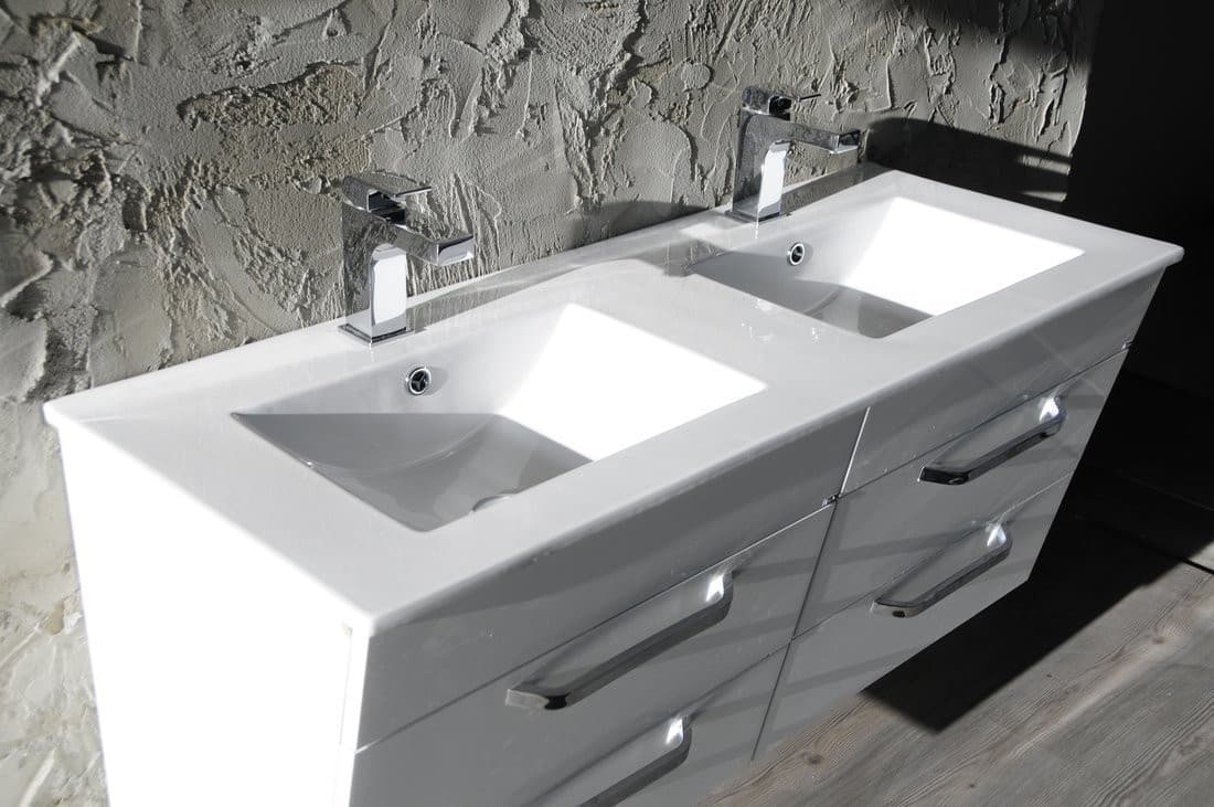 SLIM podwójna umywalka meblowa 120x46cm, biały