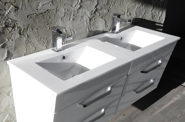 SLIM podwójna umywalka meblowa 120x46cm, biały