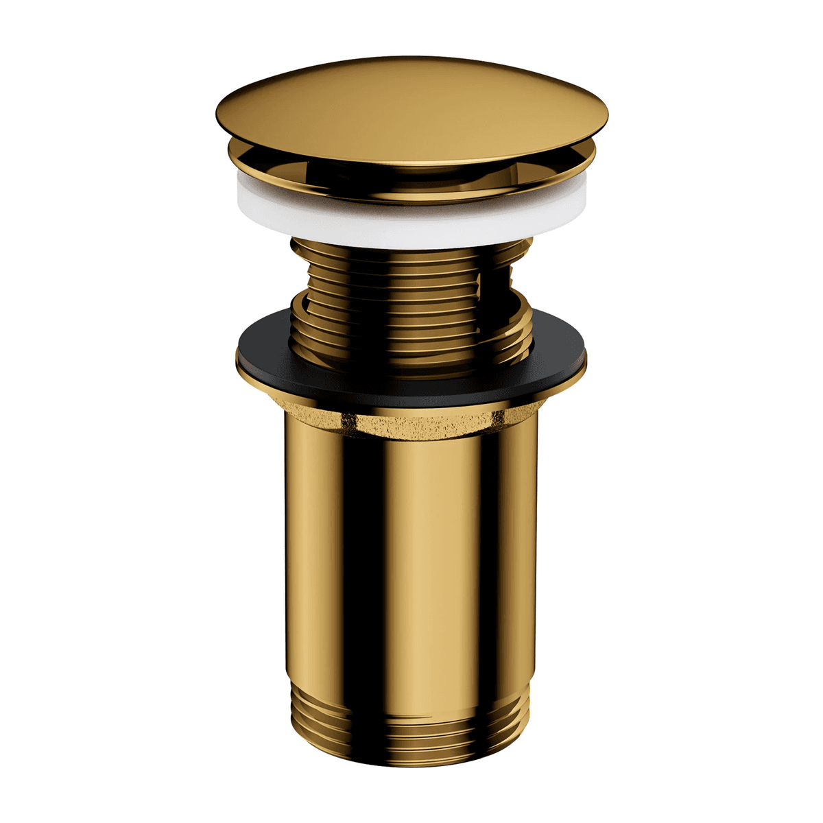 korek klik-klak do umywalki z przelewem, złoty połysk