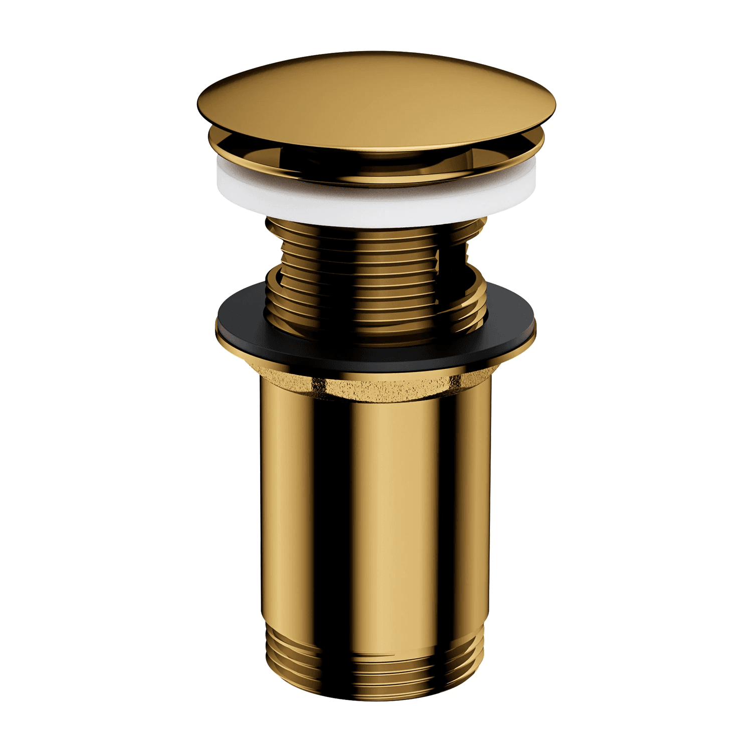 korek klik-klak do umywalki z przelewem, złoty połysk