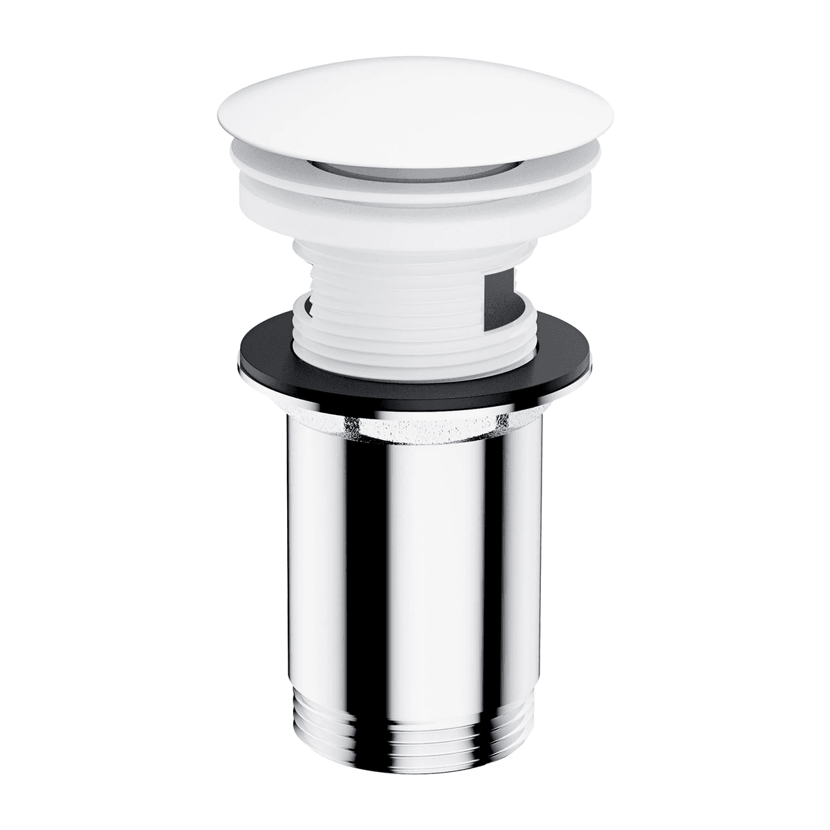 korek klik-klak do umywalki z przelewem, biały mat