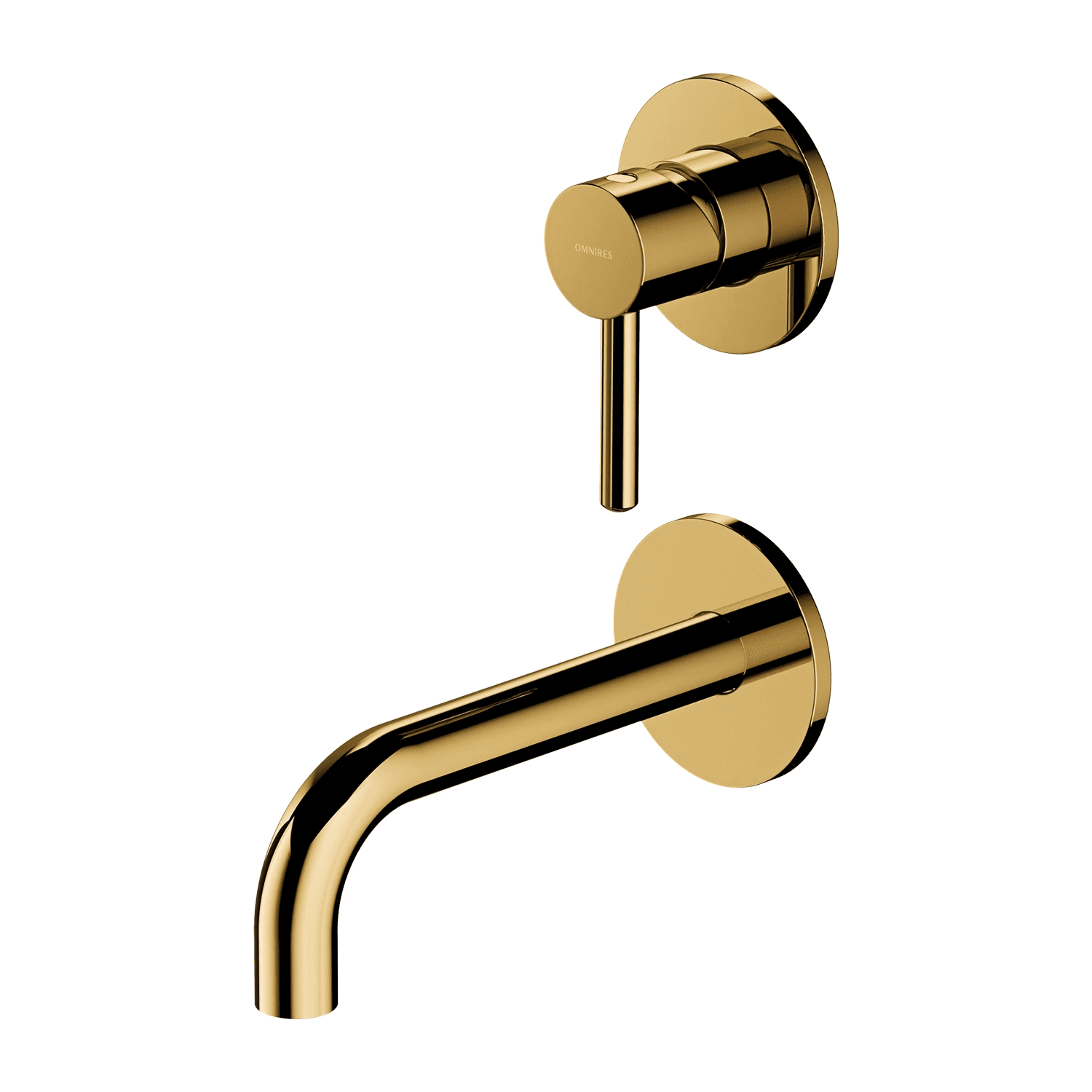 Y bateria umywalkowa podtynkowa, złoty połysk