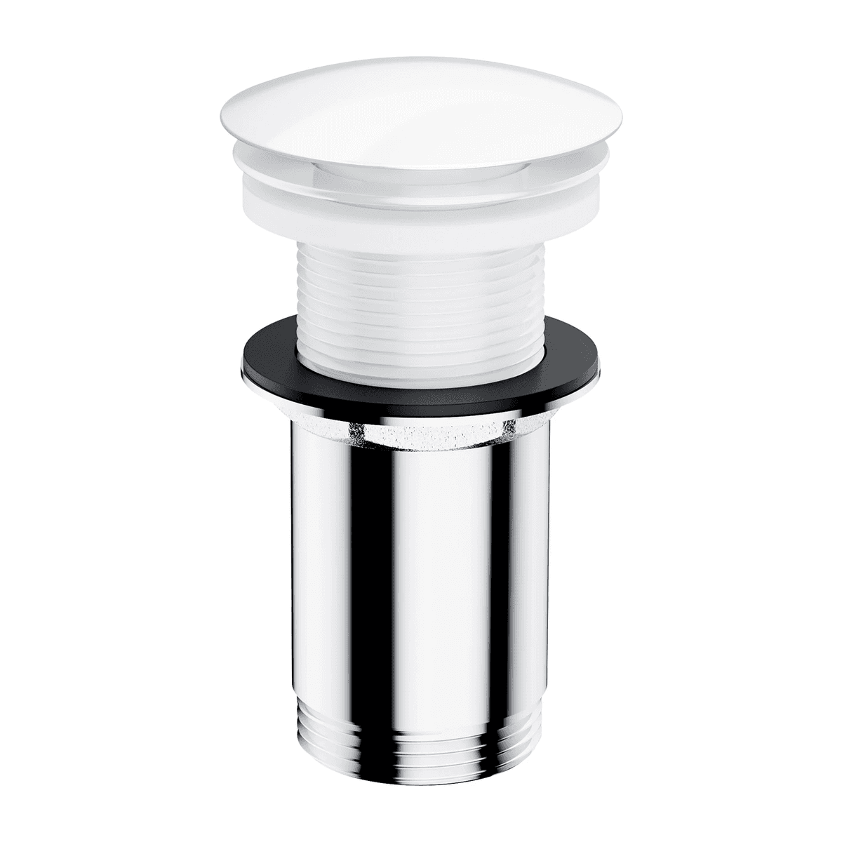 korek klik-klak do umywalki bez przelewu, biały połysk