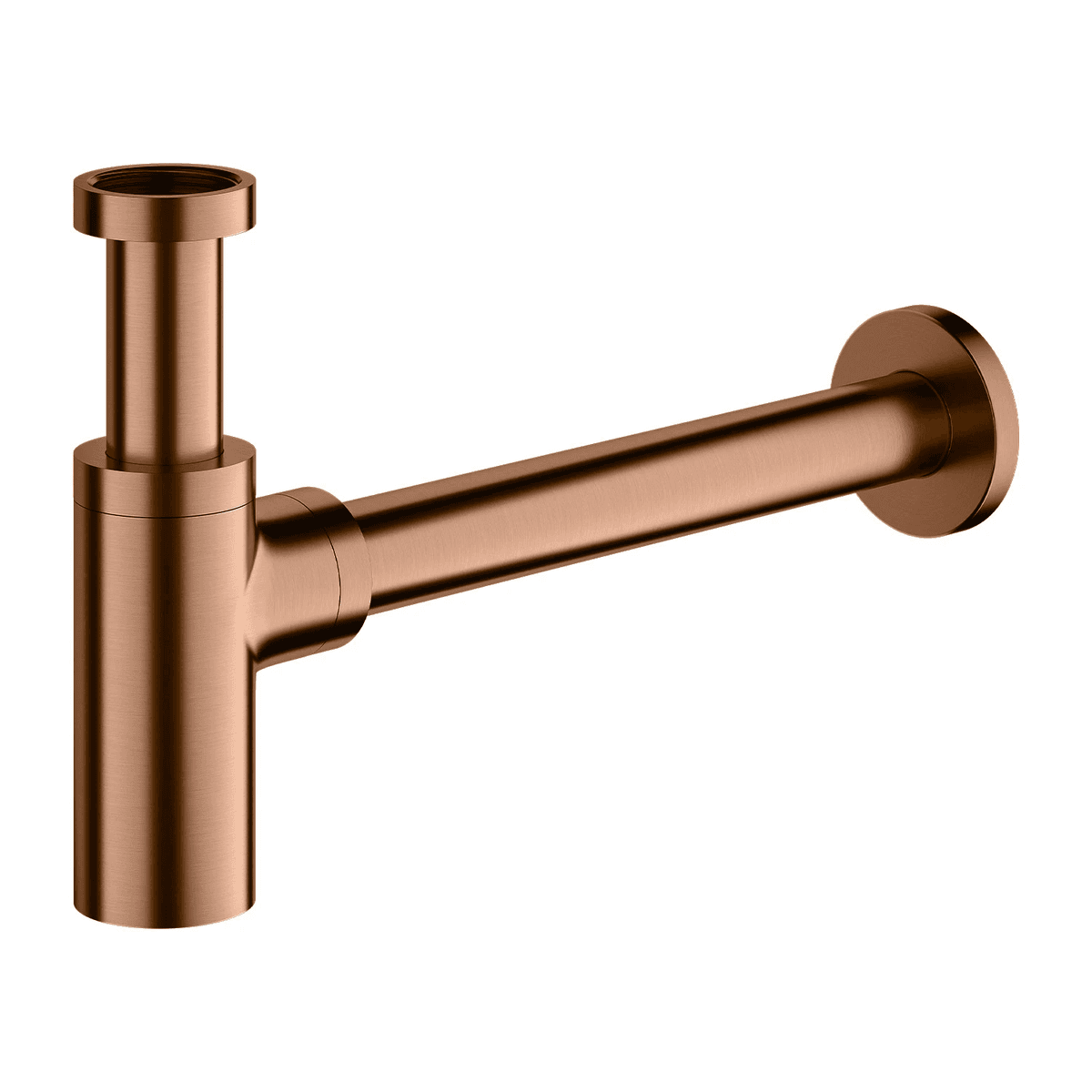 syfon umywalkowy ozdobny, miedź szczotkowana