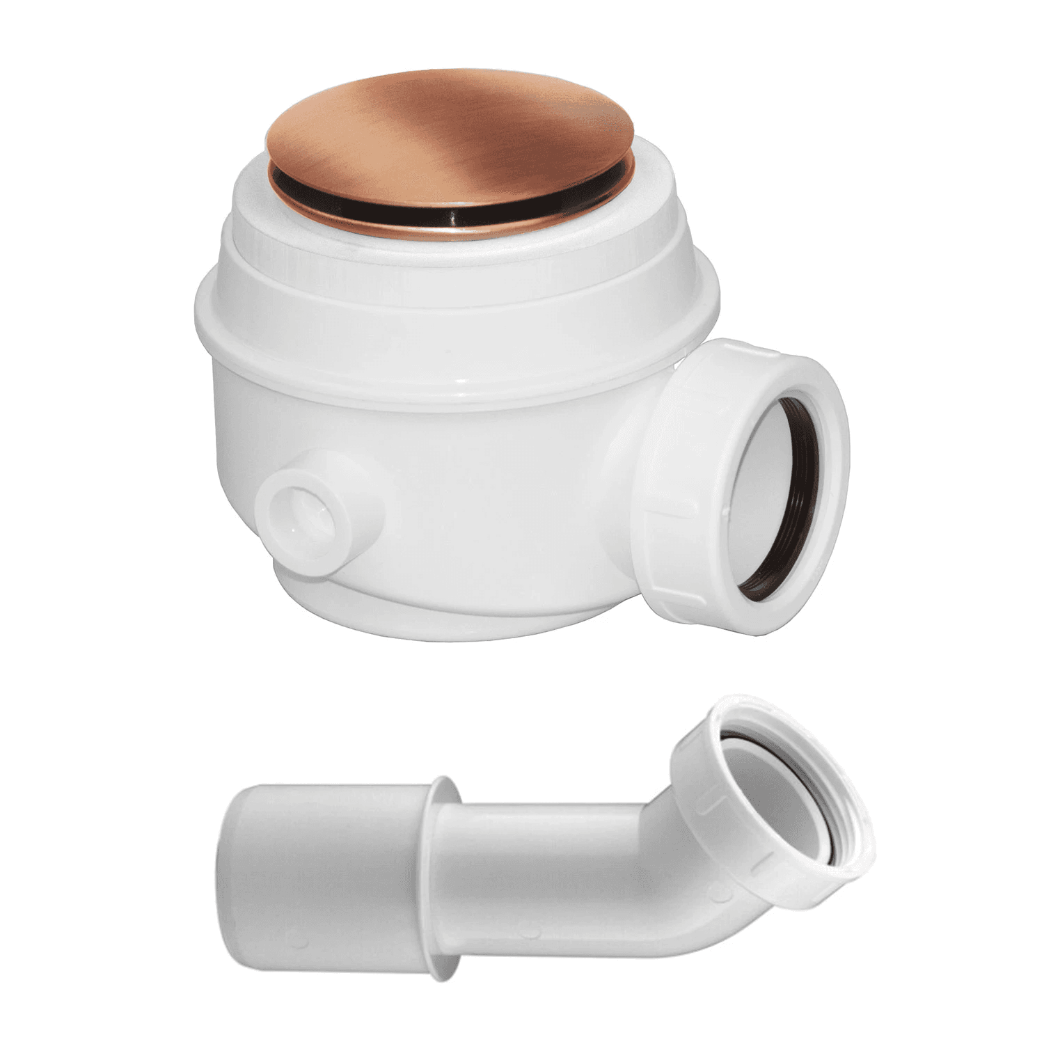 syfon wannowo-brodzikowy, miedź szczotkowana