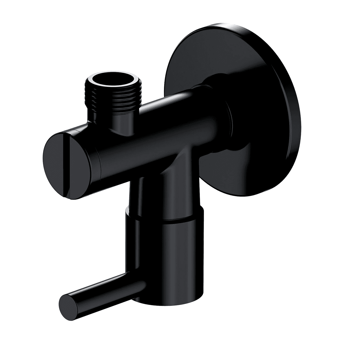 zawór kątowy, czarny półmat