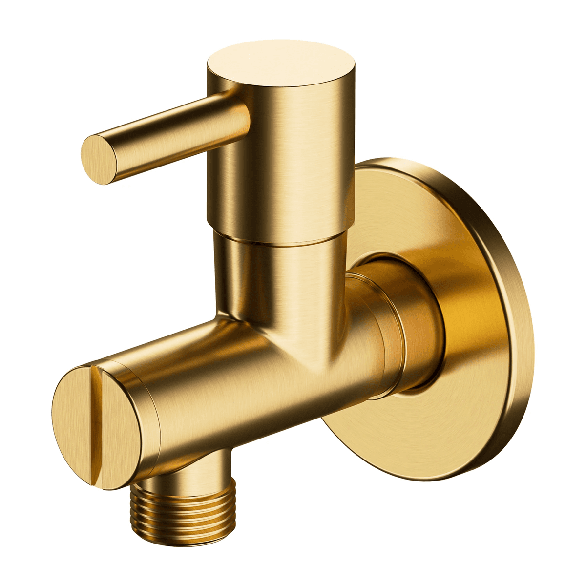 zawór kątowy, złoty szczotkowany