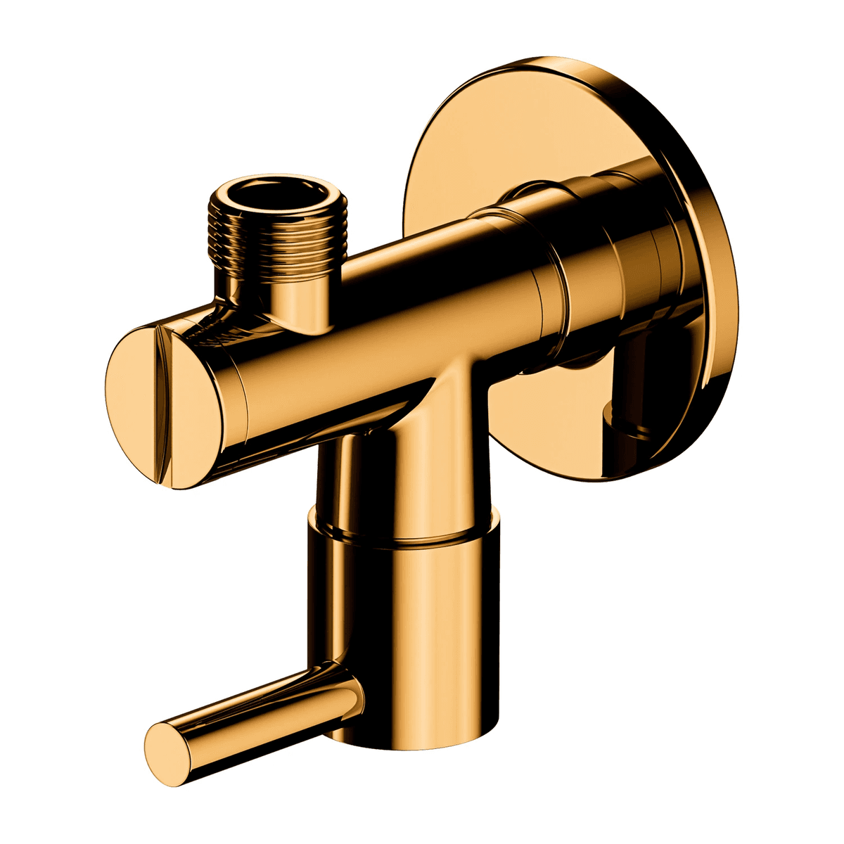 zawór kątowy, złoty połysk