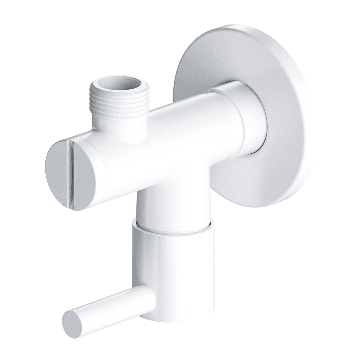 zawór kątowy, biały mat