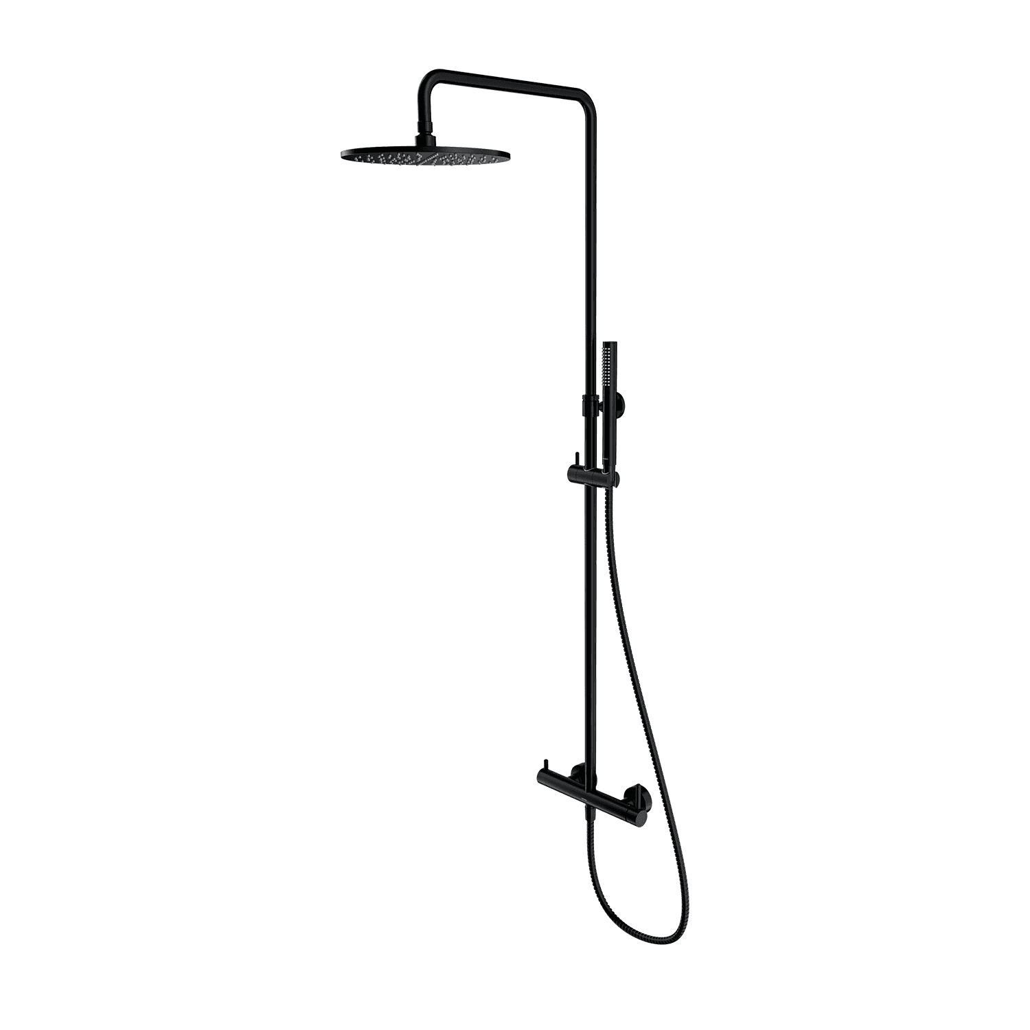 Y system prysznicowy natynkowy, czarny półmat