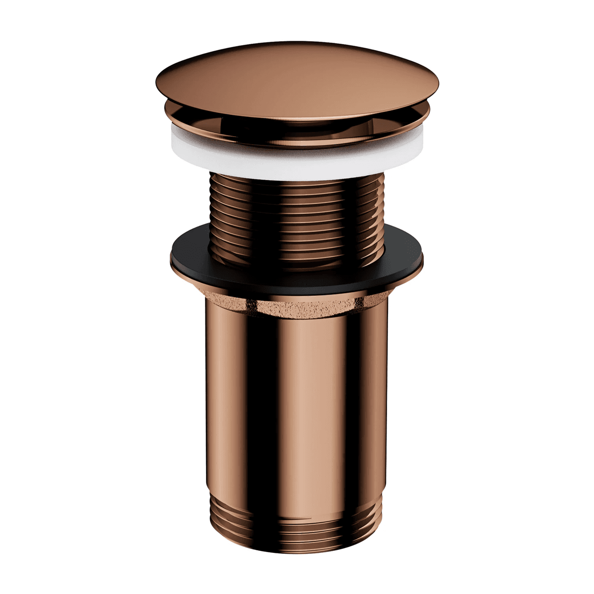 korek klik-klak do umywalki bez przelewu, miedź połysk