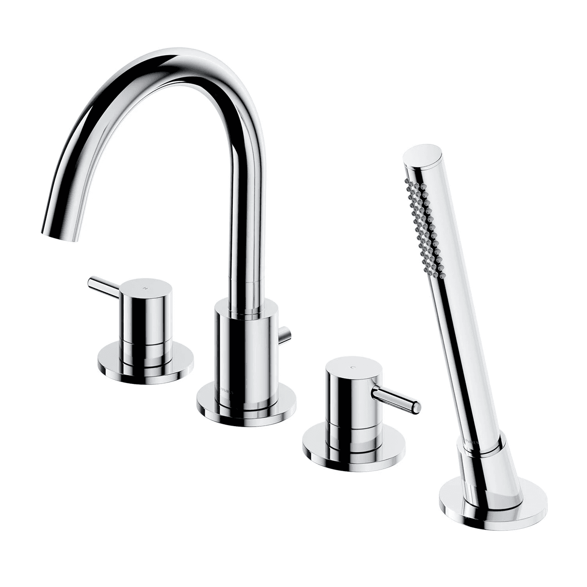 Y bateria wannowa 4-otworowa, chrom połysk