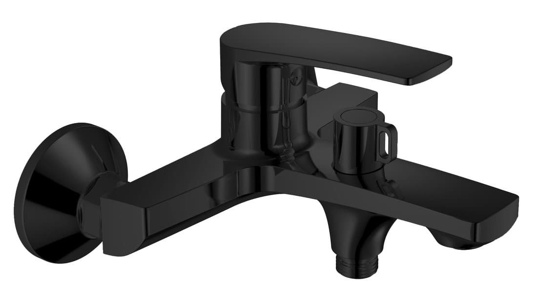 KORANA bateria wannowa ścienna, czarny mat