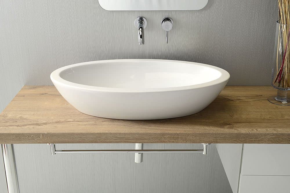 SISTEMA umywalka ceramiczna nablatowa 75x42cm, biała