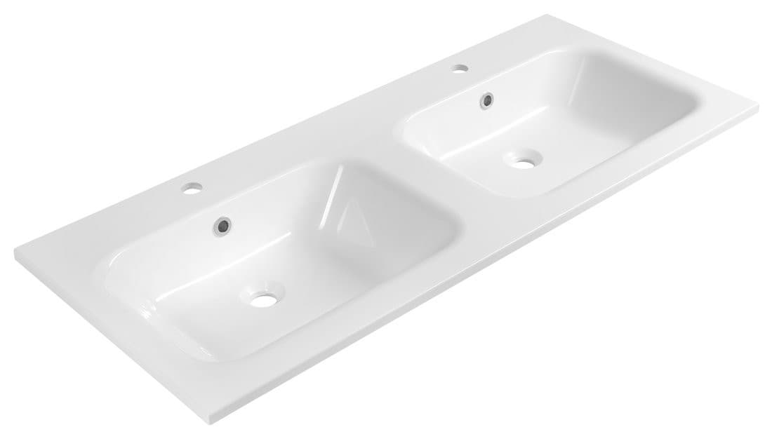 ARECA umywalka podwójna kompozytowa, 121x51,5cm, biały