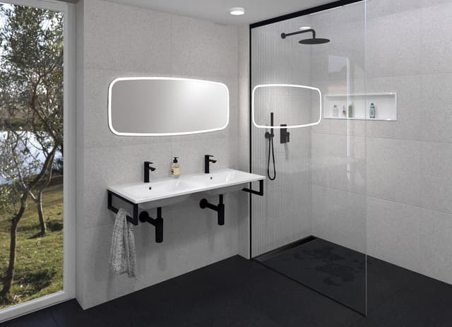 ARECA umywalka podwójna kompozytowa, 121x51,5cm, biały