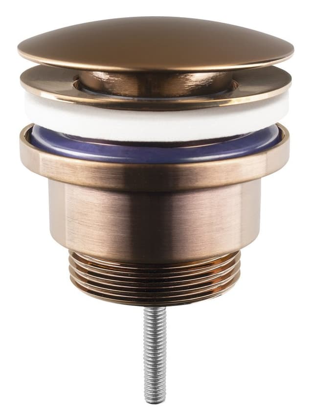 Odpływ umywalkowy 5/4”, klik-klak, duży korek, 10-55mm, miedź mat